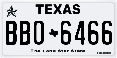 TX license plate BBO6466