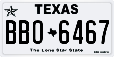 TX license plate BBO6467