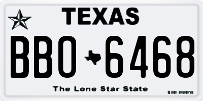 TX license plate BBO6468