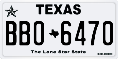 TX license plate BBO6470