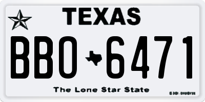 TX license plate BBO6471
