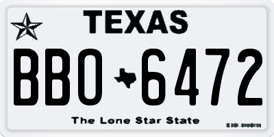 TX license plate BBO6472
