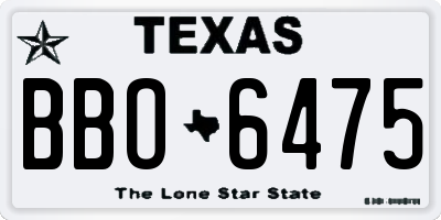 TX license plate BBO6475