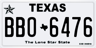 TX license plate BBO6476