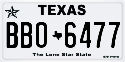 TX license plate BBO6477