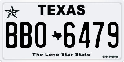 TX license plate BBO6479