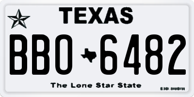 TX license plate BBO6482