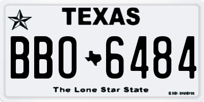 TX license plate BBO6484