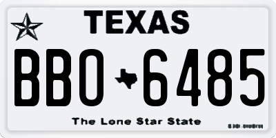 TX license plate BBO6485