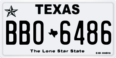 TX license plate BBO6486