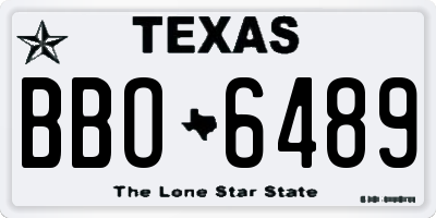 TX license plate BBO6489