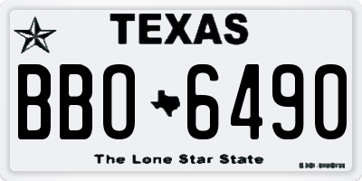 TX license plate BBO6490