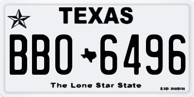 TX license plate BBO6496