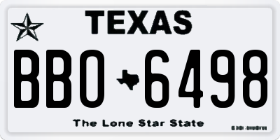 TX license plate BBO6498