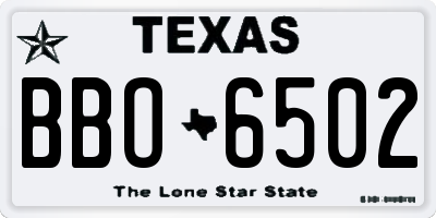 TX license plate BBO6502