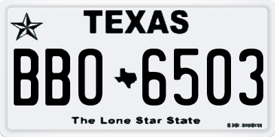 TX license plate BBO6503