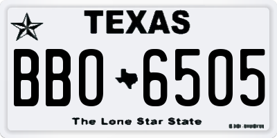 TX license plate BBO6505