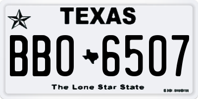 TX license plate BBO6507