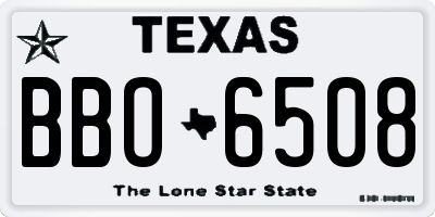 TX license plate BBO6508