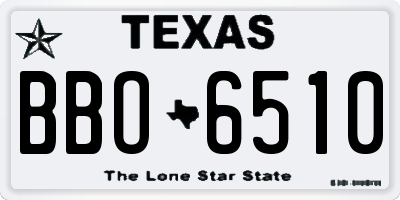 TX license plate BBO6510