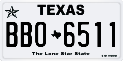 TX license plate BBO6511