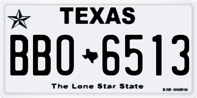 TX license plate BBO6513