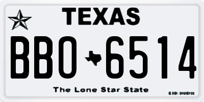 TX license plate BBO6514