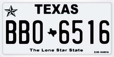 TX license plate BBO6516
