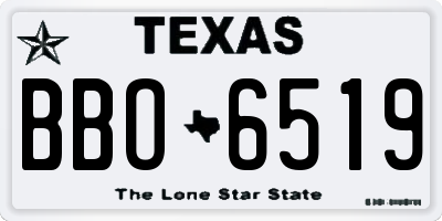 TX license plate BBO6519