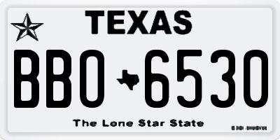 TX license plate BBO6530