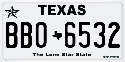 TX license plate BBO6532