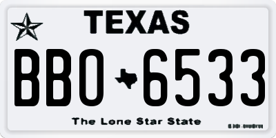 TX license plate BBO6533