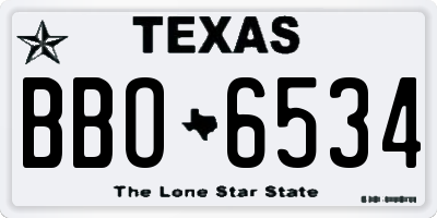 TX license plate BBO6534