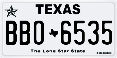 TX license plate BBO6535