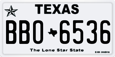 TX license plate BBO6536