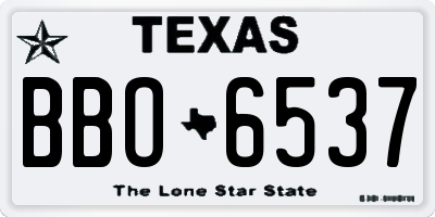 TX license plate BBO6537