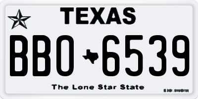 TX license plate BBO6539