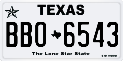 TX license plate BBO6543