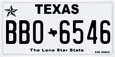 TX license plate BBO6546