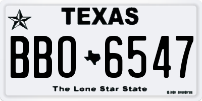 TX license plate BBO6547