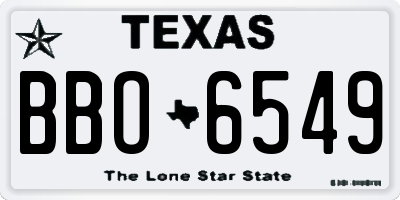 TX license plate BBO6549