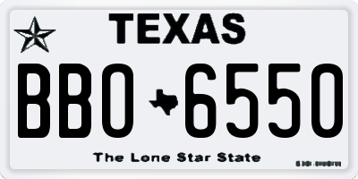 TX license plate BBO6550