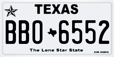 TX license plate BBO6552