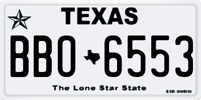 TX license plate BBO6553