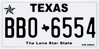 TX license plate BBO6554