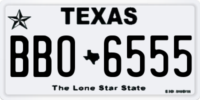 TX license plate BBO6555