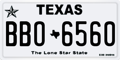TX license plate BBO6560
