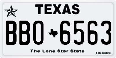 TX license plate BBO6563