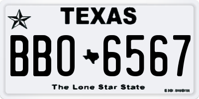 TX license plate BBO6567