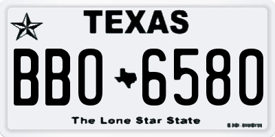 TX license plate BBO6580